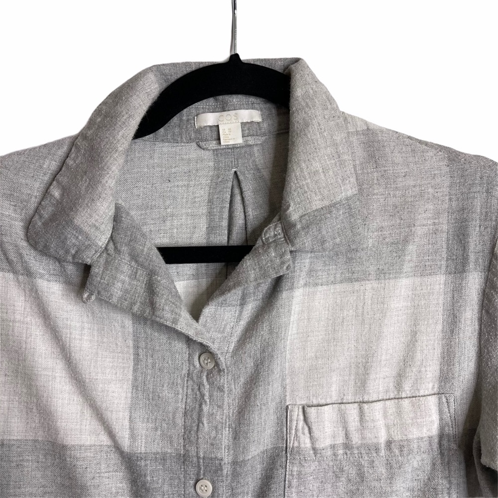 3/15 sale! COS Windowpane Plaid Button Up Top XS - Picture 4 of 11